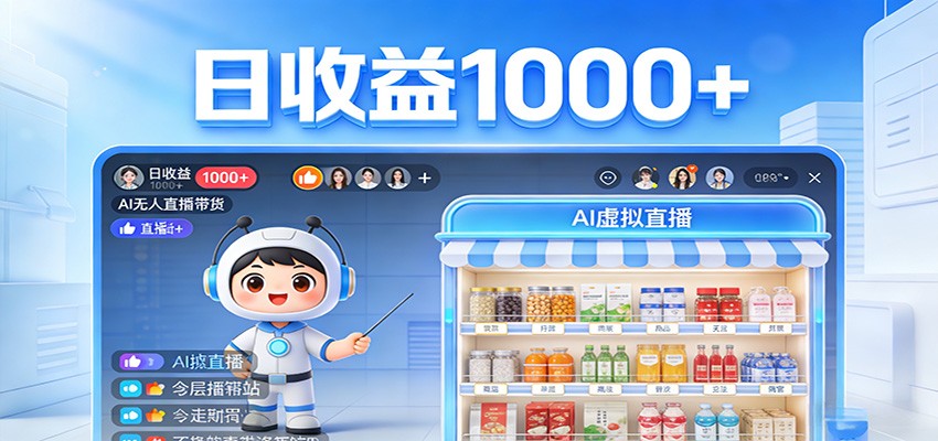 不用露脸不用说话，24小时自动卖货赚钱，全天自动直播，收益看得见-Scorpio丨网创