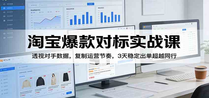 淘宝爆款对标实战课:透视对手数据,复制运营节奏,3天稳定出单超越同行-Scorpio丨网创