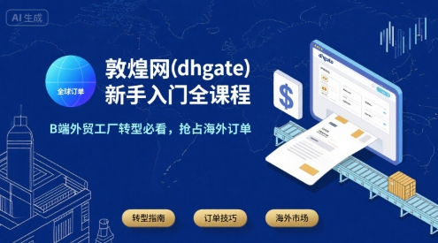 敦煌网(dhgate)新手入门全课程，B端外贸工厂转型必看，抢占海外订单-Scorpio丨网创