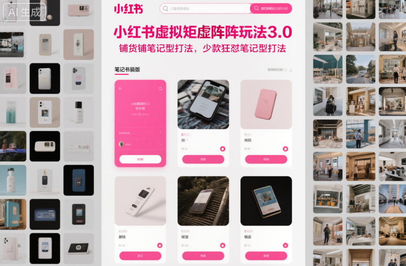 小红书虚拟矩阵玩法3.0,铺货铺笔记型打法,少款狂怼笔记型打法-Scorpio丨网创