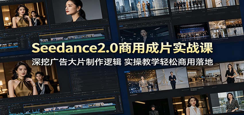 Seedance2.0商用成片实战课：深挖广告大片制作逻辑，实操教学轻松商用落地-Scorpio丨网创