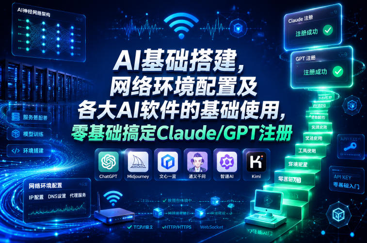AI基础搭建，网络环境配置及各大AI软件的基础使用，零基础搞定Claude/GPT注册-Scorpio丨网创