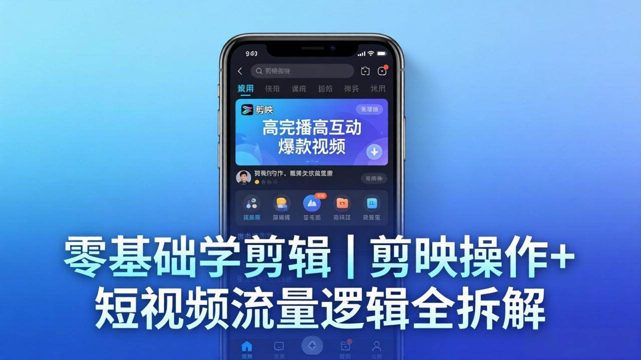 （18117期） 【零基础学剪辑】剪映操作+短视频流量逻辑全拆解｜手把手教你剪出高完播高互动爆款视频-Scorpio丨网创