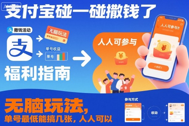 支付宝碰一碰撒钱了,无脑玩法,单号最低能搞几张,人人可以撸【揭秘】-Scorpio丨网创