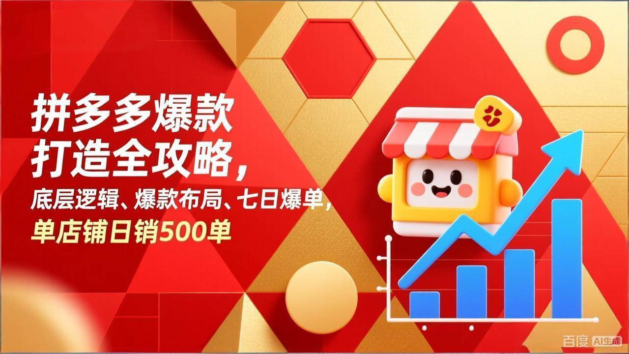 （17346期）拼多多爆款打造全攻略，底层逻辑、爆款布局、七日爆单，单店铺日销500单-Scorpio丨网创