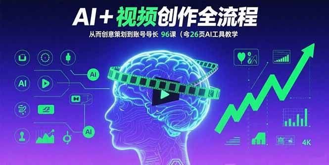 图片[1]-（15869期）AI+短视频创作全流程：从创意策划到账号增长，96节课(含26项AI工具教学)-Scorpio丨网创