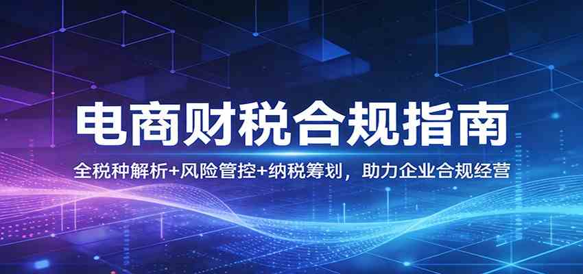 电商财税合规指南：全税种解析+风险管控+纳税筹划，助力企业合规经营-Scorpio丨网创
