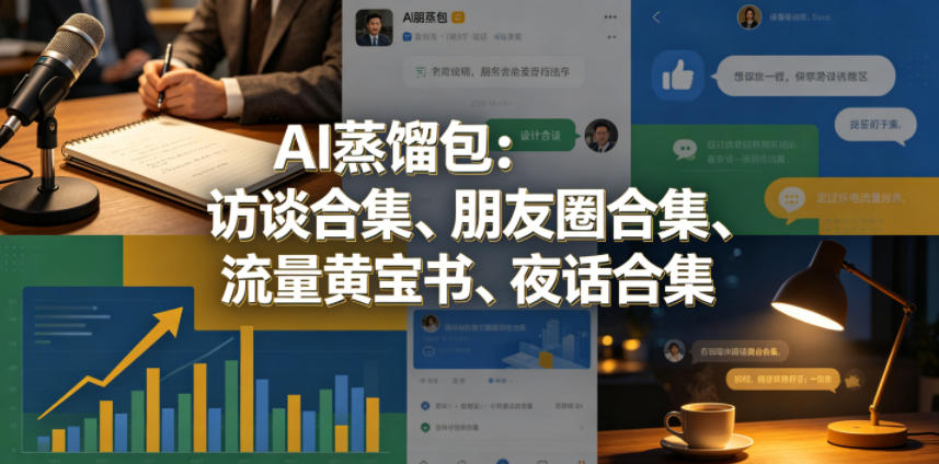 AI蒸馏包：访谈合集、朋友圈合集、流量黄宝书、夜话合集【文档】-Scorpio丨网创