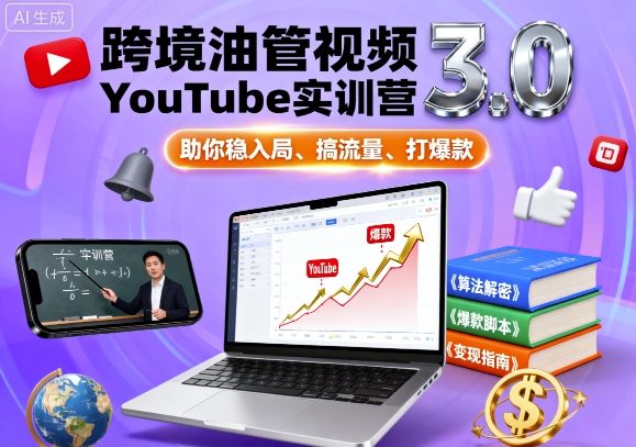 跨境油管视频YouTube实训营3.0,助你稳入局、搞流量、打爆款-Scorpio丨网创