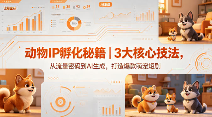动物IP孵化秘籍｜3大核心技法，从流量密码到AI生成，打造爆款萌宠短剧-Scorpio丨网创