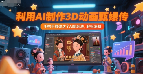 利用AI制作3D动画甄嬛传，流量爆了，手把手教你这个AI新玩法，轻松涨粉-Scorpio丨网创
