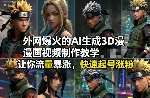 外网爆火的AI生成3D漫画视频制作教学，让你流量暴涨，快速起号涨粉！-Scorpio丨网创