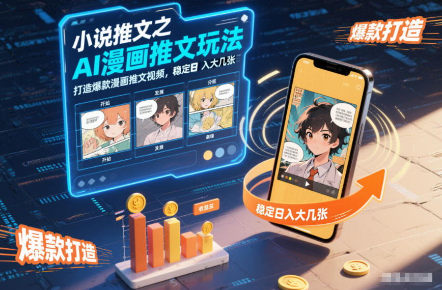 小说推文之AI漫画推文玩法，打造爆款漫画推文视频，稳定日入大几张-Scorpio丨网创