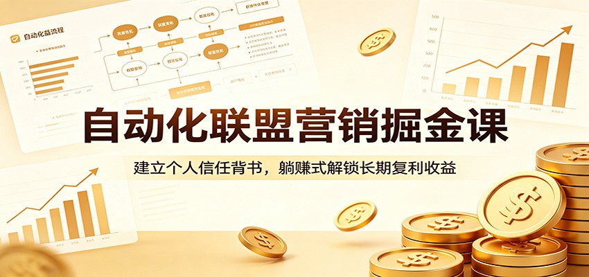 自动化联盟营销掘金课：建立个人信任背书，躺赚式解锁长期复利收益-Scorpio丨网创