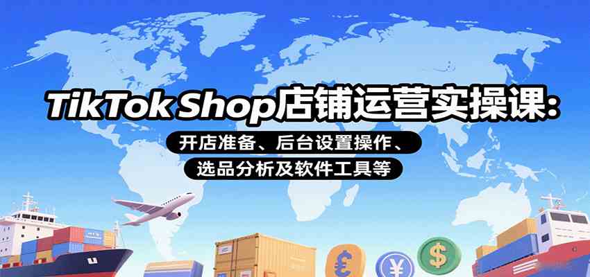 TikTok Shop店铺运营实操课：开店准备、后台设置操作、选品分析及软件工具等-Scorpio丨网创