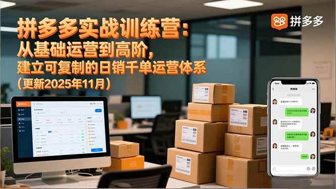 (16700期)拼多多实战训练营:从基础运营到高阶,建立可复制的日销千单运营体系(更新11月)-Scorpio丨网创