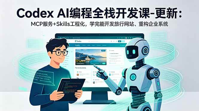 (18858期)Codex AI编程全栈开发课-更新:MCP服务+Skills工程化,学完能开发旅行网站、重构企业系统-Scorpio丨网创