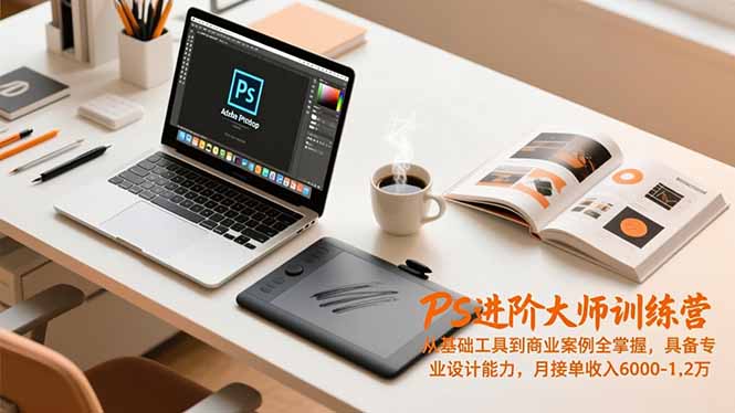 PS进阶大师训练营，从基础工具到商业案例全掌握，具备专业设计能力，月接单收入6000-1.2万-Scorpio丨网创