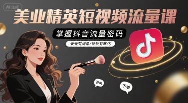 美业精英短视频流量课,掌握抖音流量密码,天天有询单,条条有转化-Scorpio丨网创