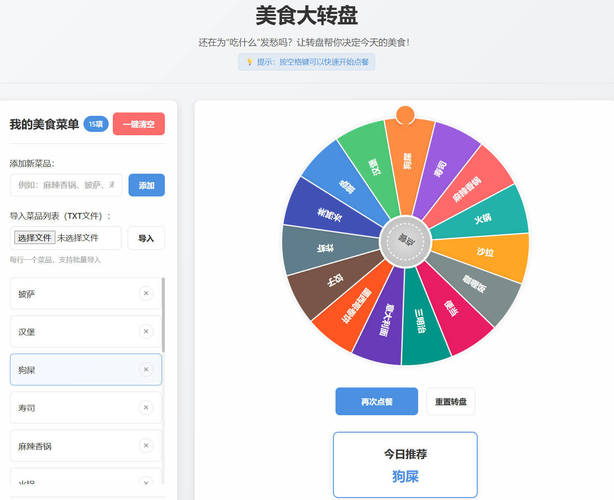 美食大转盘 点餐助手HTML源码-Scorpio丨网创