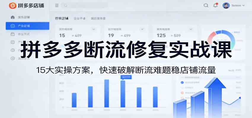 拼多多断流修复实战课：15大实操方案，快速破解断流难题稳店铺流量-Scorpio丨网创