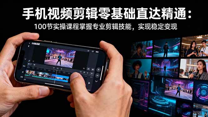 （16466期）手机视频剪辑零基础直达精通：100节实操课程掌握专业剪辑技能，实现稳…-Scorpio丨网创