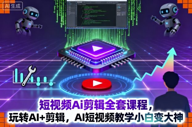 短视频Ai剪辑全套课程,玩转AI+剪辑,AI短视频教学小白变大神-Scorpio丨网创