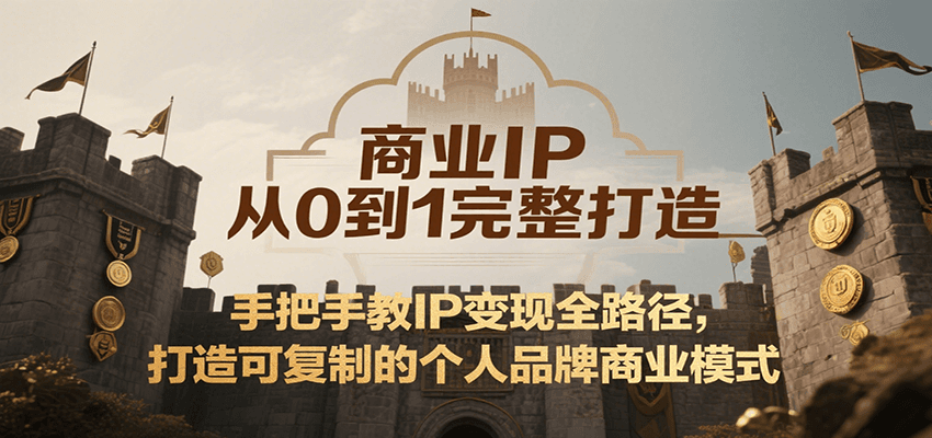 商业IP从0到1完整打造，手把手教IP变现全路径，打造可复制的个人品牌商业模式-Scorpio丨网创