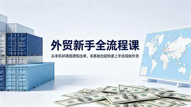 (18481期)外贸新手全流程课:从手机环境搭建到出单,零基础也能快速上手合规做外贸 (18481期)外贸新手全流程课:从手机环境搭建到出单,零基础也能快速上手合规做外贸