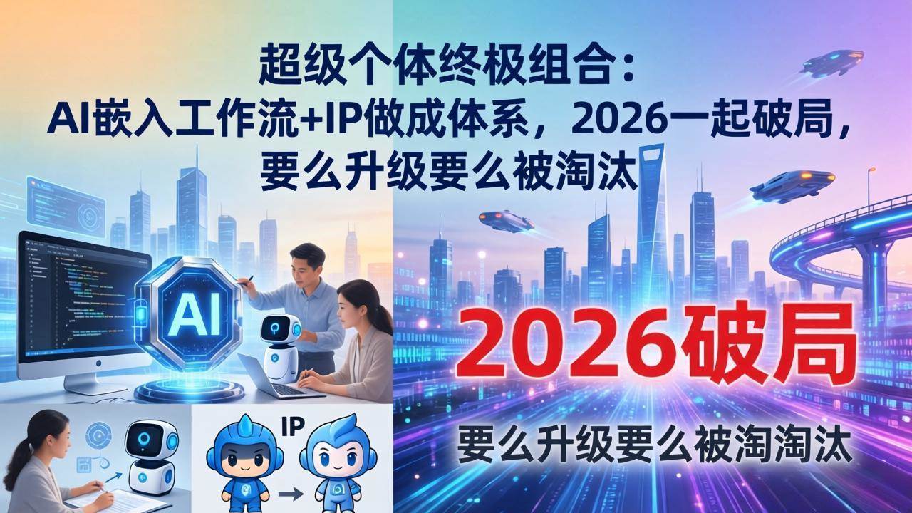 （17808期）超级个体终极组合-更新：AI嵌入工作流+IP做成体系，2026一起破局，要么升级要么被淘汰-Scorpio丨网创