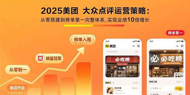 (15602期)2025美团 大众点评运营策略:从零搭建到榜单第一完整体系,实现业绩10倍增长-Scorpio丨网创