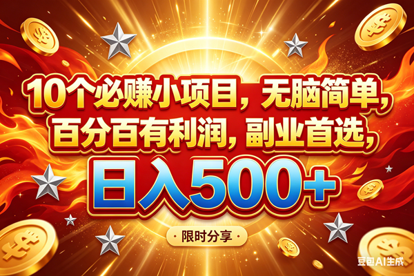 （18092期）10个必赚小项目，百分百赚米，无脑简单，副业首选，日入499+-Scorpio丨网创