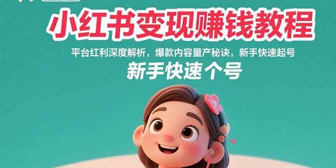 (15559期)小红书变现赚钱教程:平台红利深度解析,爆款内容量产秘诀,新手快速起号-Scorpio丨网创