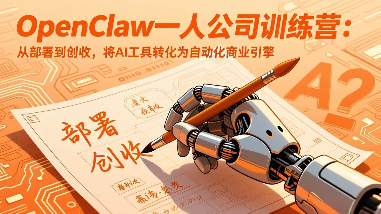 （17540期）OpenClaw一人公司训练营：从部署到创收，将AI工具转化为自动化商业引擎-Scorpio丨网创
