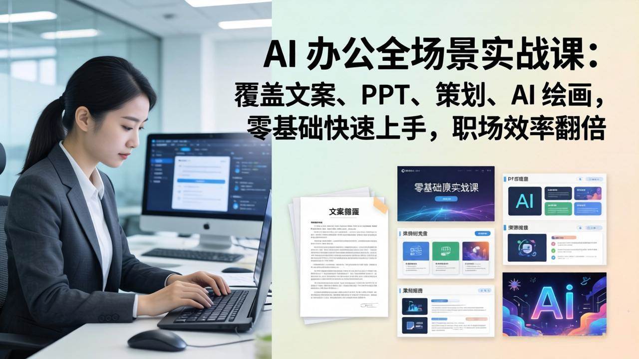 （17732期） AI 办公全场景实战课：覆盖文案、PPT、策划、AI 绘画，零基础快速上手，职场效率翻倍-Scorpio丨网创