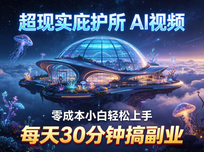 超现实庇护所AI视频项目拆解，零成本小白轻松上手，每天30分钟搞副业-Scorpio丨网创