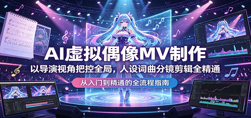 AI虚拟偶像MV制作：以导演视角把控全局，人设词曲分镜剪辑全精通-Scorpio丨网创