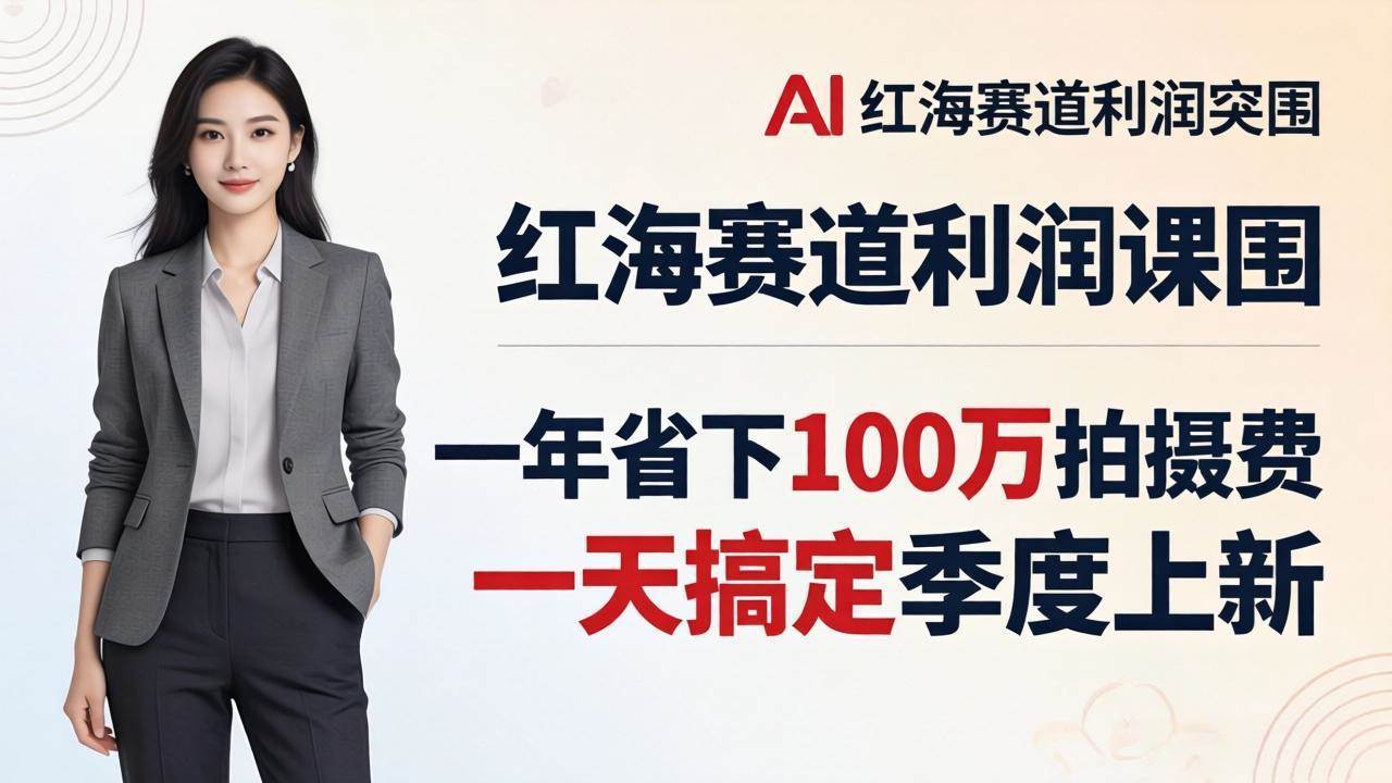 （17884期）服装老板AI模特图课：一年省下100万拍摄费，一天搞定季度上新，红海赛道利润突围-Scorpio丨网创