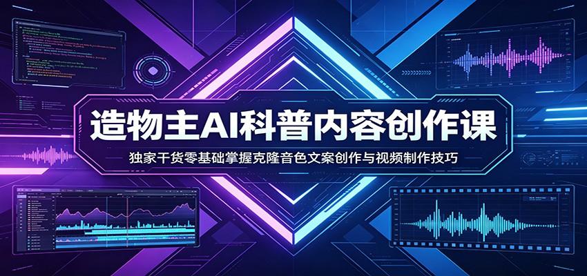 AI科普内容创作课：独家干货零基础掌握克隆音色文案创作与视频制作技巧-Scorpio丨网创