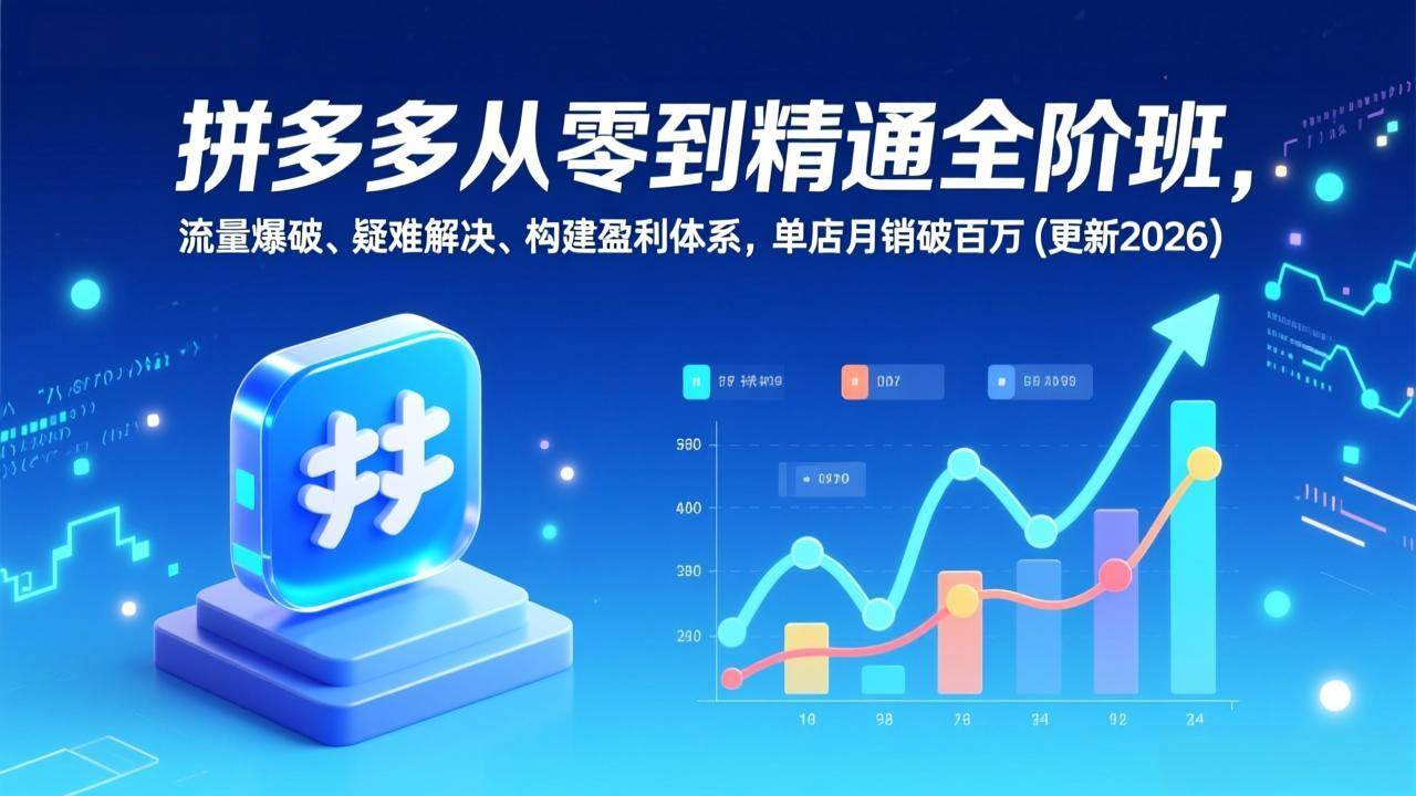 （17148期）拼多多从零到精通全阶班，流量爆破、疑难解决，构建盈利体系，单店月销破百万(更新2026)-Scorpio丨网创