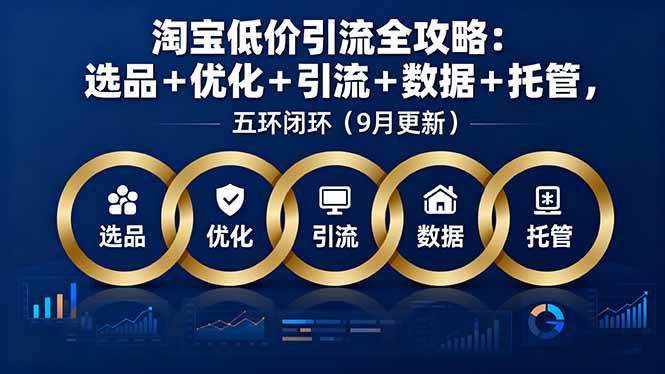 (16009期)淘宝低价引流全攻略:选品+优化+引流+数据+托管,五环闭环(9月更新)-Scorpio丨网创