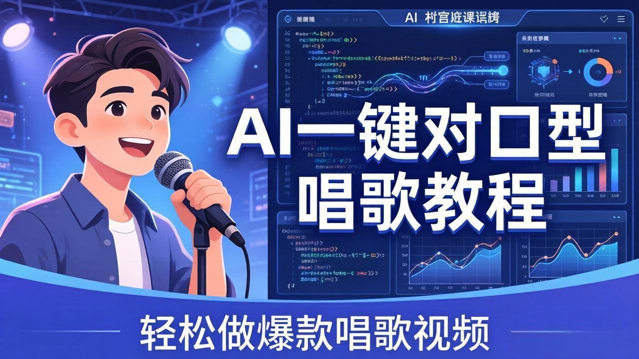 （18118期） AI一键对口型唱歌教程：零基础也能学，素材准备+模型训练+音色转换，轻松做爆款唱歌视频-Scorpio丨网创