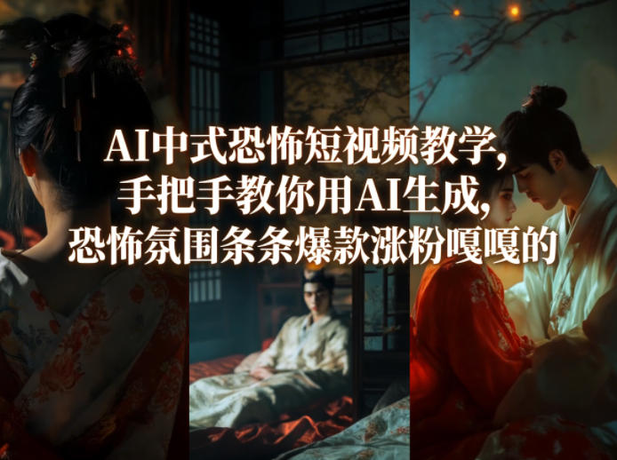 AI中式恐怖短视频教学，手把手教你用AI生成，恐怖氛围条条爆款涨粉嘎嘎的-Scorpio丨网创