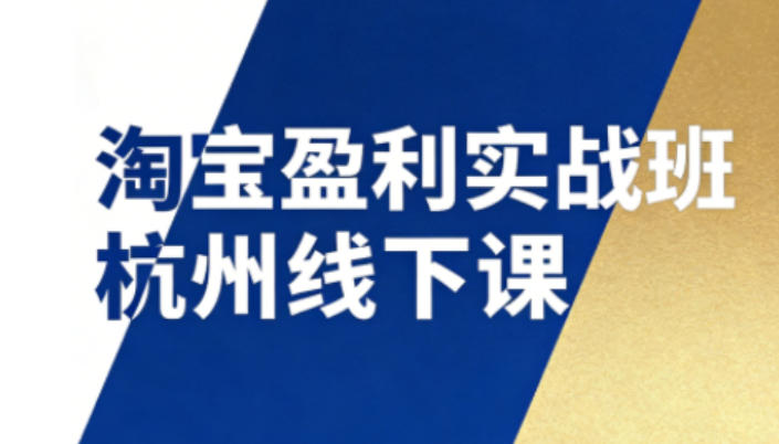 淘宝盈利实战班杭州线下课12月26-28日(音频+字幕),帮你掌握SOP流程+12门核心技术-Scorpio丨网创