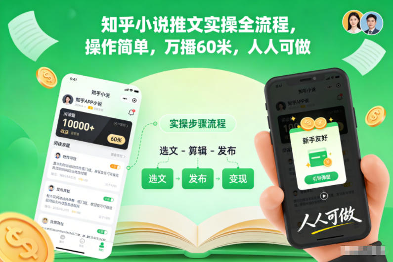 知乎小说推文实操全流程，操作简单，万播60米，人人可做-Scorpio丨网创