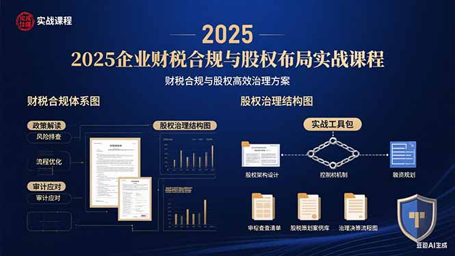 2025企业财税合规与股权布局的实战课程:财税合规与股权高效治理方案-Scorpio丨网创