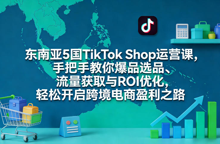 东南亚5国TikTok Shop运营课，手把手教你爆品选品、流量获取与ROI优化，轻松开启跨境电商盈利之路-Scorpio丨网创