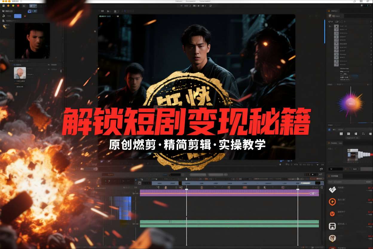 短剧拉新之原创燃剪精简剪辑实操课，解锁短剧变现秘籍-Scorpio丨网创