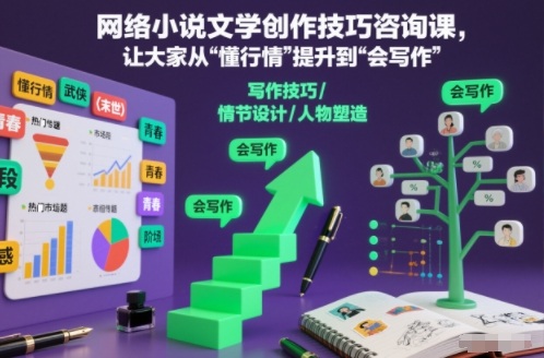 网络小说文学创作技巧咨询课，让大家从“懂行情”提升到”会写作”的高度-Scorpio丨网创
