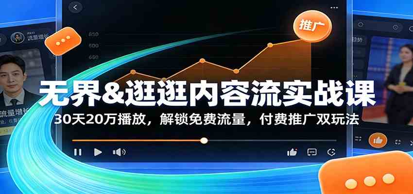 无界&逛逛内容流实战课：30天20万播放，解锁免费流量，付费推广双玩法-Scorpio丨网创